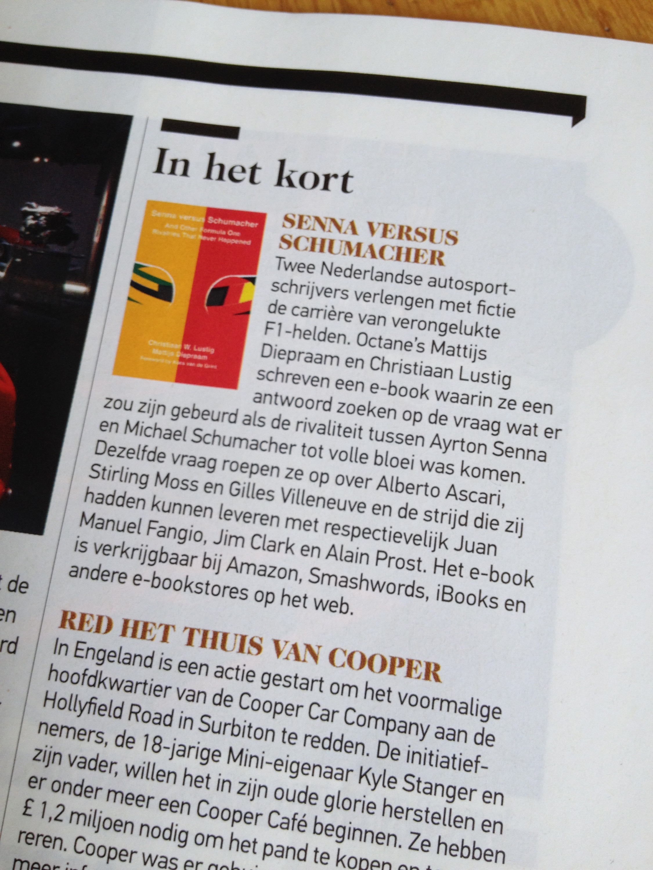 Photo of Octane Magazine mentioning our book